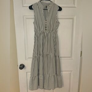 Striped Sleeveless Long Dress